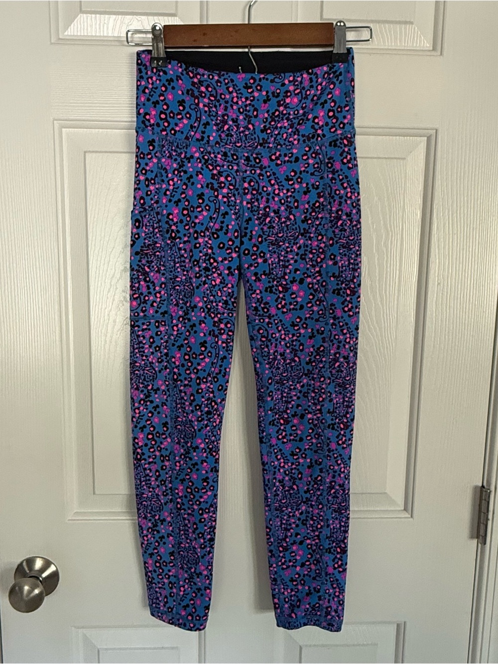 Lilly Pulitzer Growl and Prowl Blue & Pink Leopard Print Leggings xs